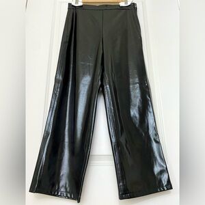 NWT Blank NYC Faux Leather Straight Pants Side Zip Black Size 28